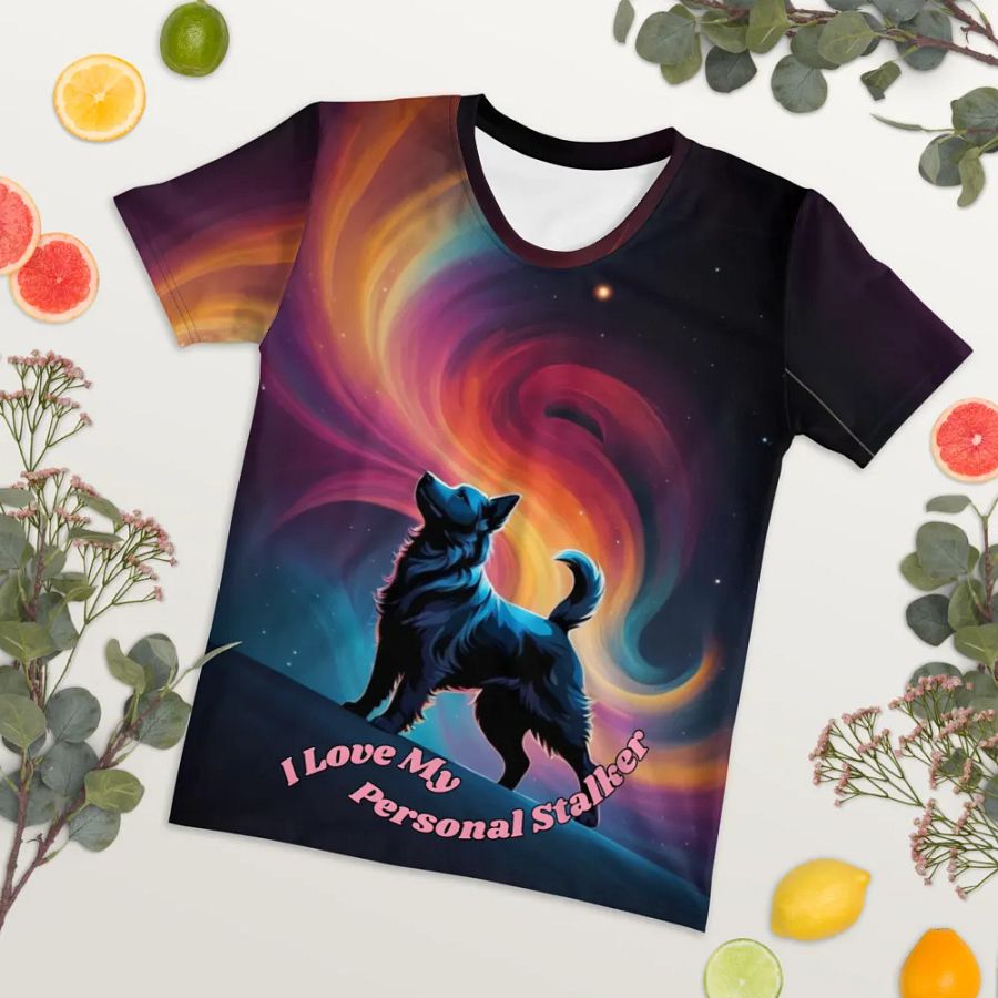 I Love My Personal Stalker Dog All Over Print T-shirt product image (7)