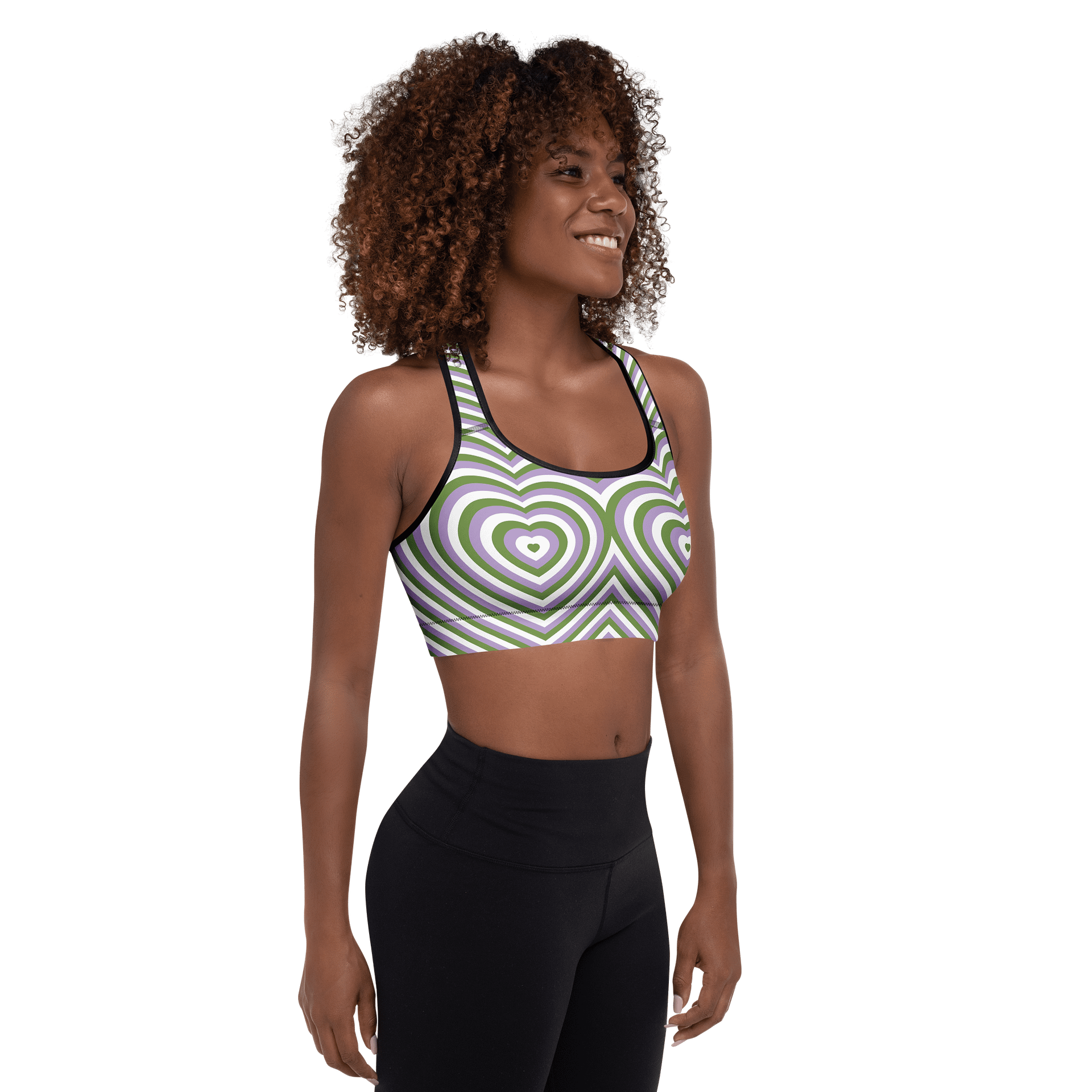 Genderqueer Pride Hearts Padded Sports Bra product image (6)
