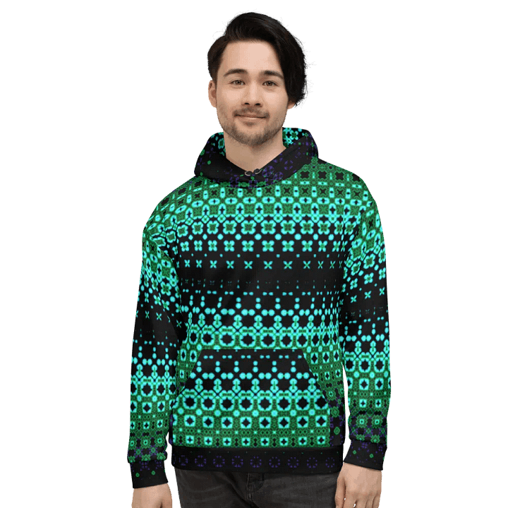 Abstract Green Modern Pattern Unisex All Over Print Hoodie product image (2)