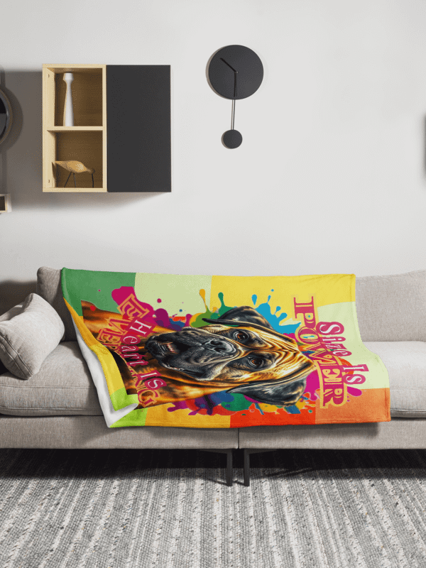 THROW BLANKET - BULL MASTIFF - SIZE IS POWER HEART IS EVERTHING product image (2)