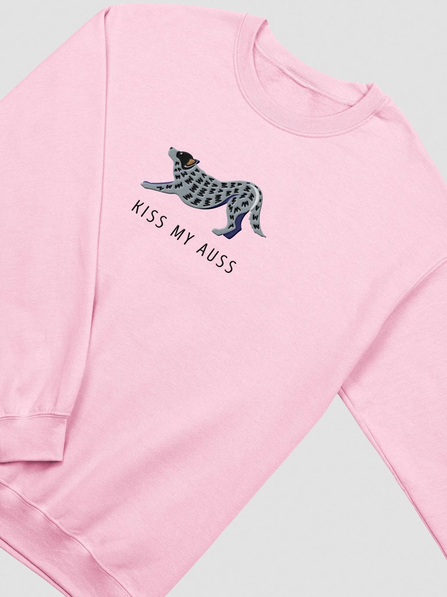 Kiss My Auss Sweatshirt (Embroidered) of an Australian Cattle Dog(Blue Heeler 2) product image (5)