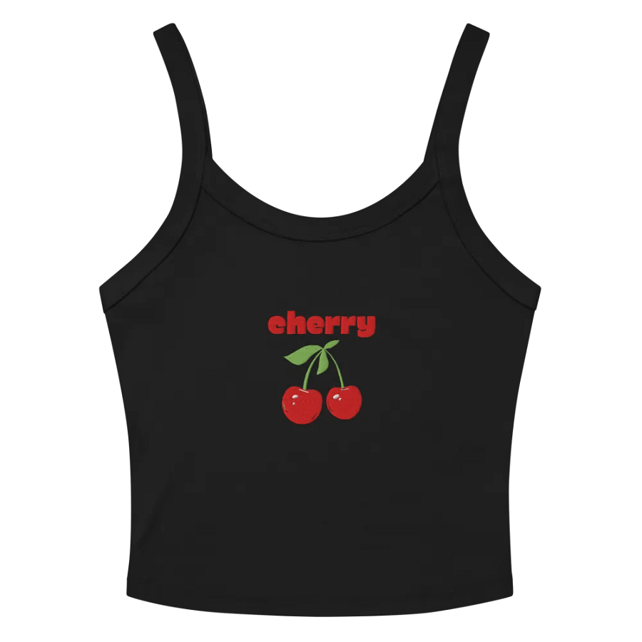 Cherry Embroidered Crop Rib Tank Top product image (2)