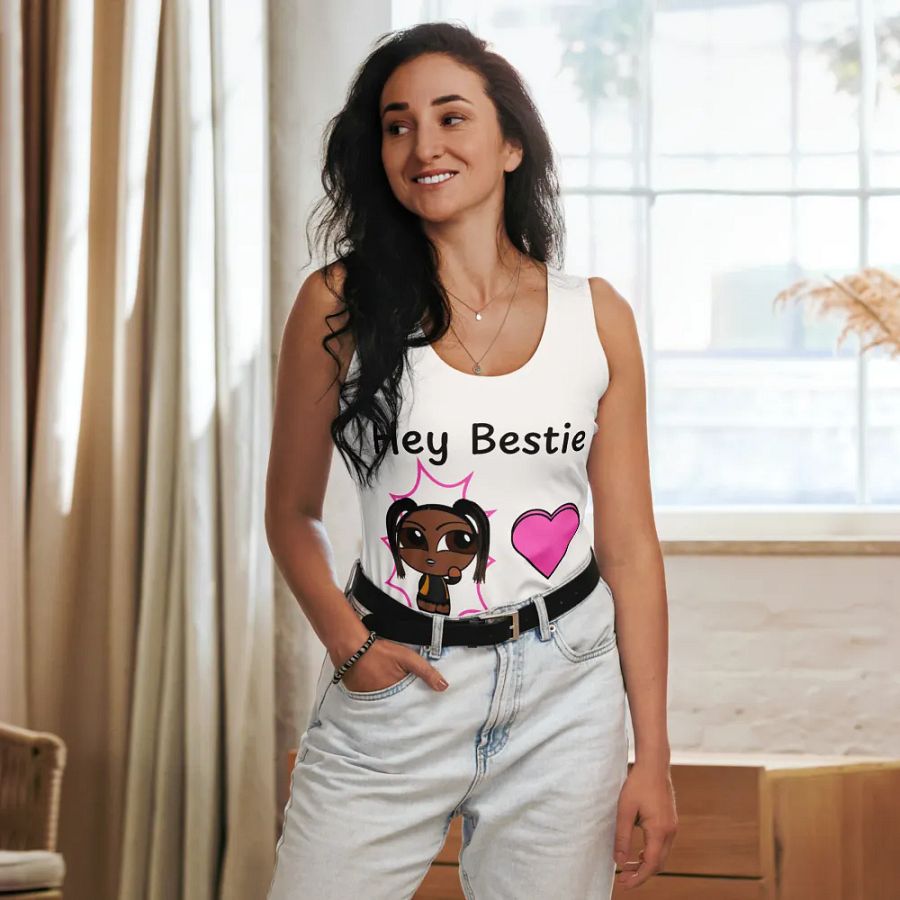 Hey Bestie Star All-Over Print Tank Top product image (8)