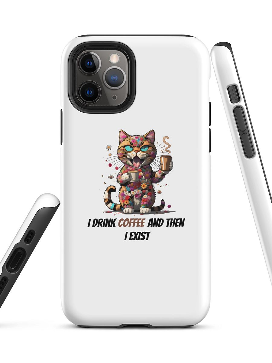 Funny Coffee Cat iPhone Case I Cute Phone Cover for Caffeine Lovers I MAGSAFE COMPATIBLE product image (3)