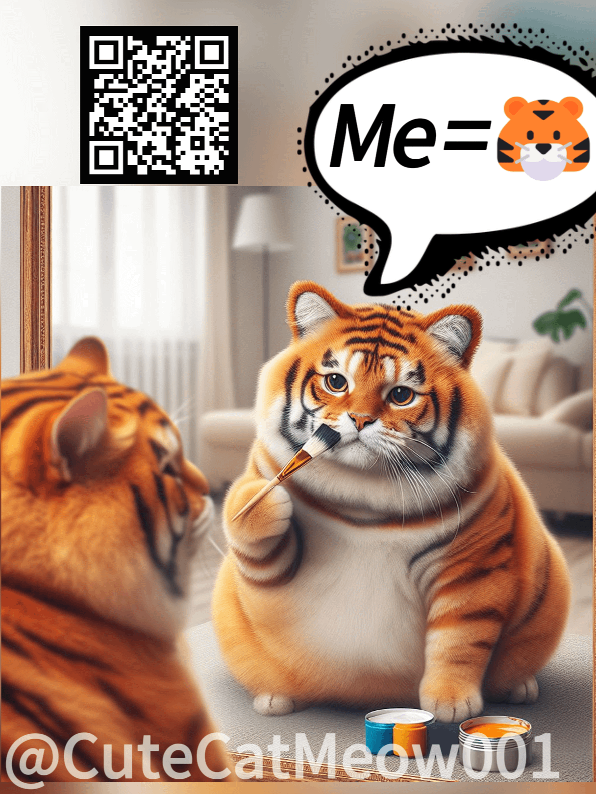 'Cute Not Cat But Tiger' White Glossy Mug🐱🐯😄 product image (5)