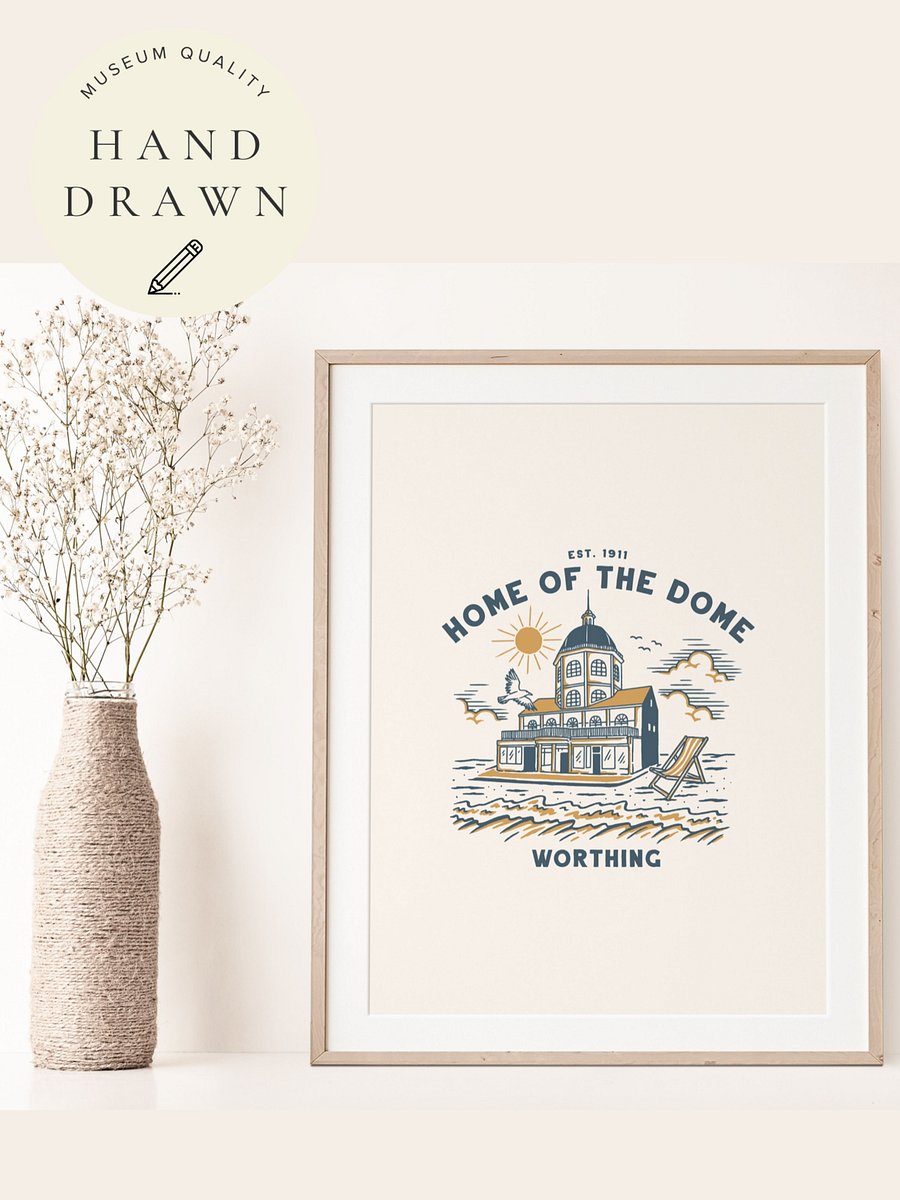 Home of the Dome Print | Hand-Drawn Poster | Worthing, UK product image (36)