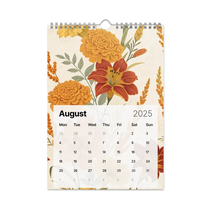 SEAMLESS FLORAL PATTERN WALL CALENDAR 2025 product image (2)