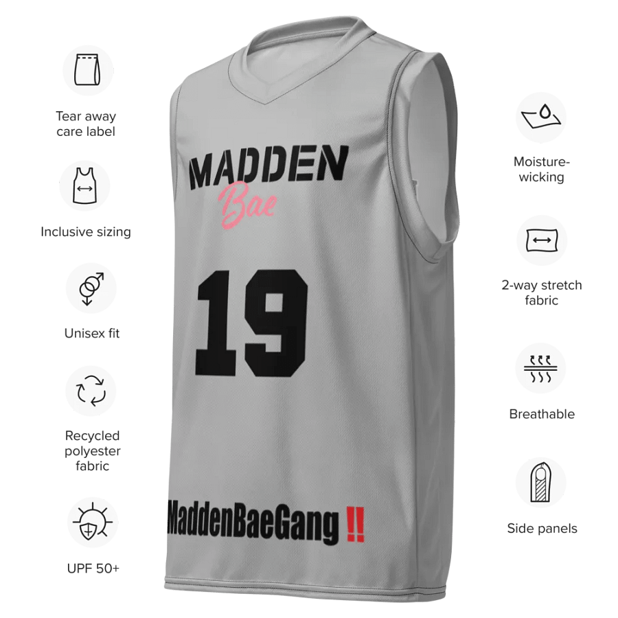 Madden Bae Jersey 👨‍🎨 (Gray + Black Logo) product image (5)