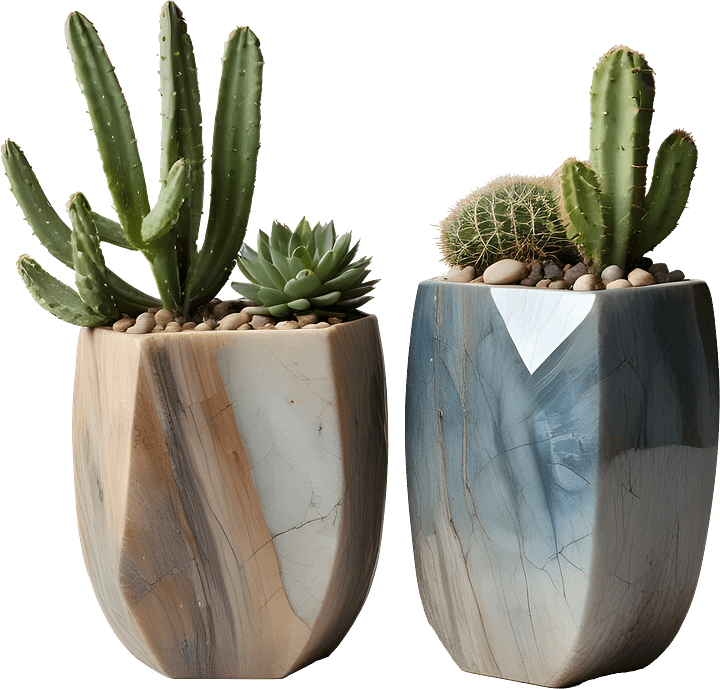 Celestial Grace – Twin Desert Gem Planters PNG product image (1)