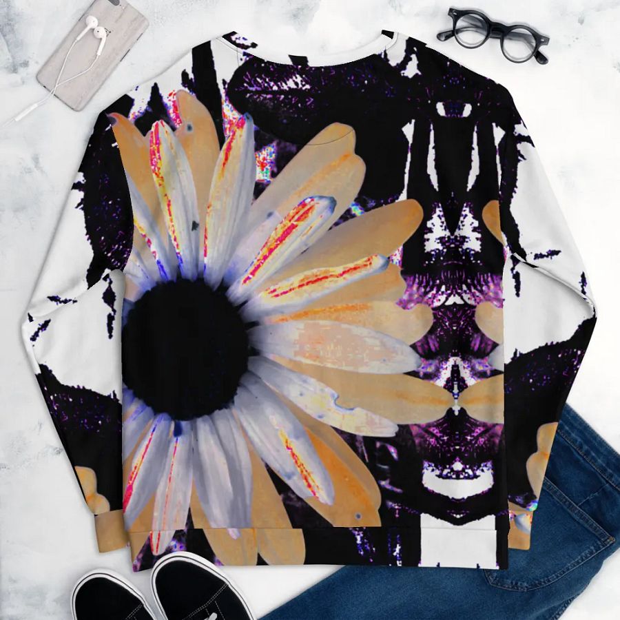 Abstract Neon Daises Unisex Sweatshirt product image (9)