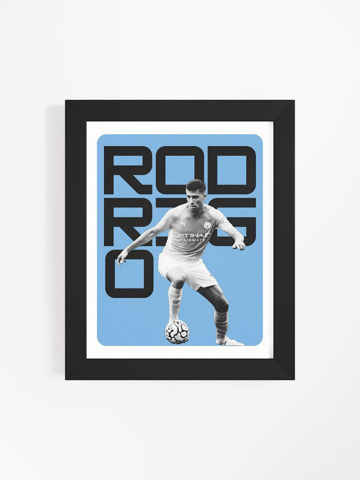 Rodrigo BW Manchester City Name Art Framed Print product image (2)