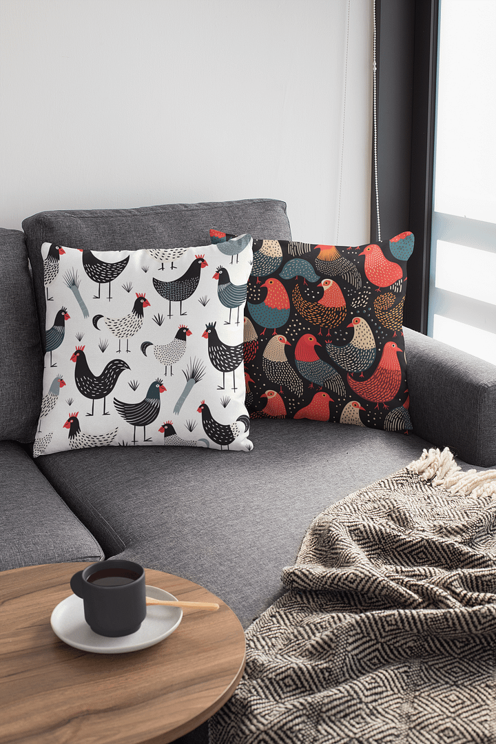 Dashed Chicken Pillow - Duo Design product image (1)