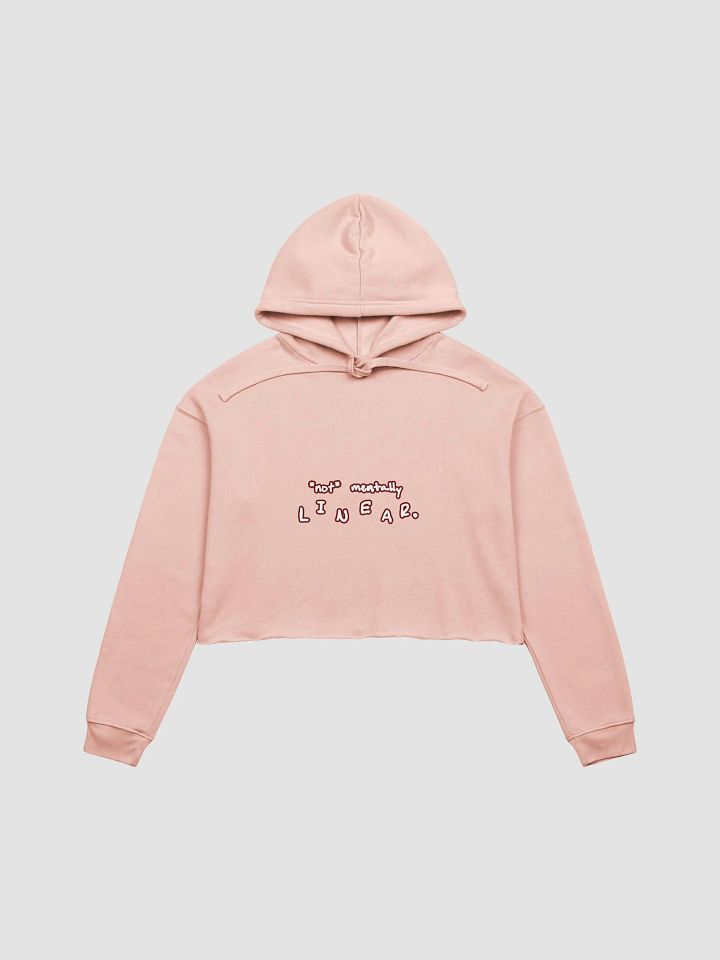 *not* mentally linear (lined design, #6D1616) fleece cropped hoodie product image (6)