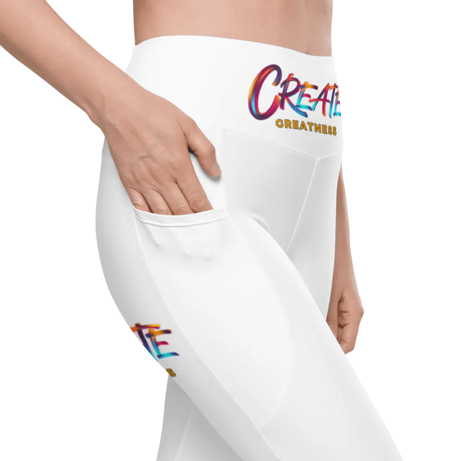 Create Greatness White with prints Leggings product image (6)