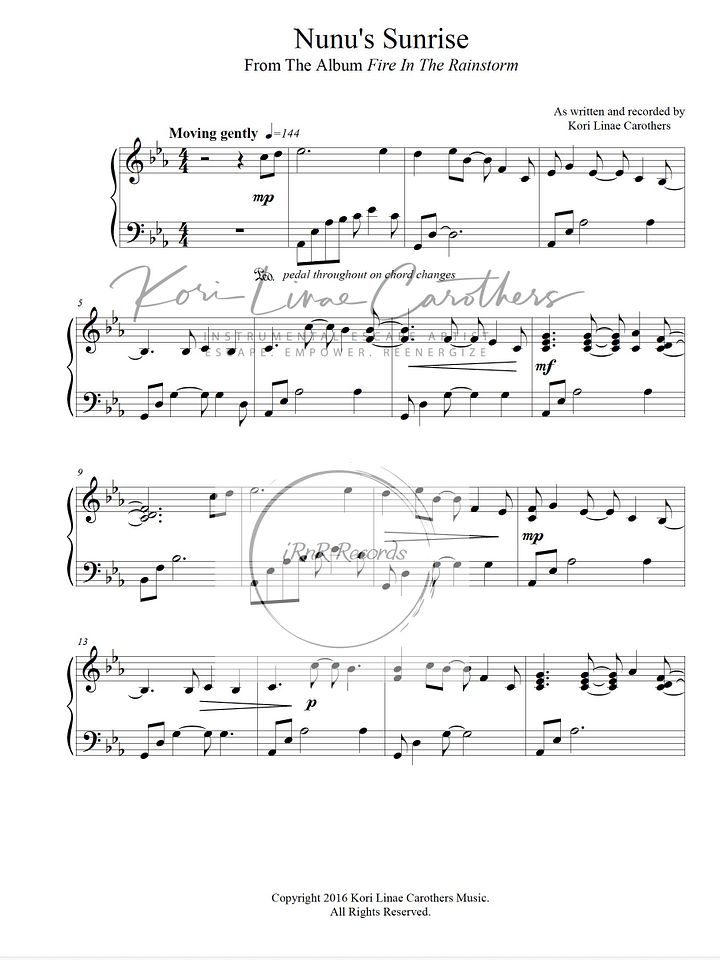 NuNu's Sunrise Sheet Music product image (2)