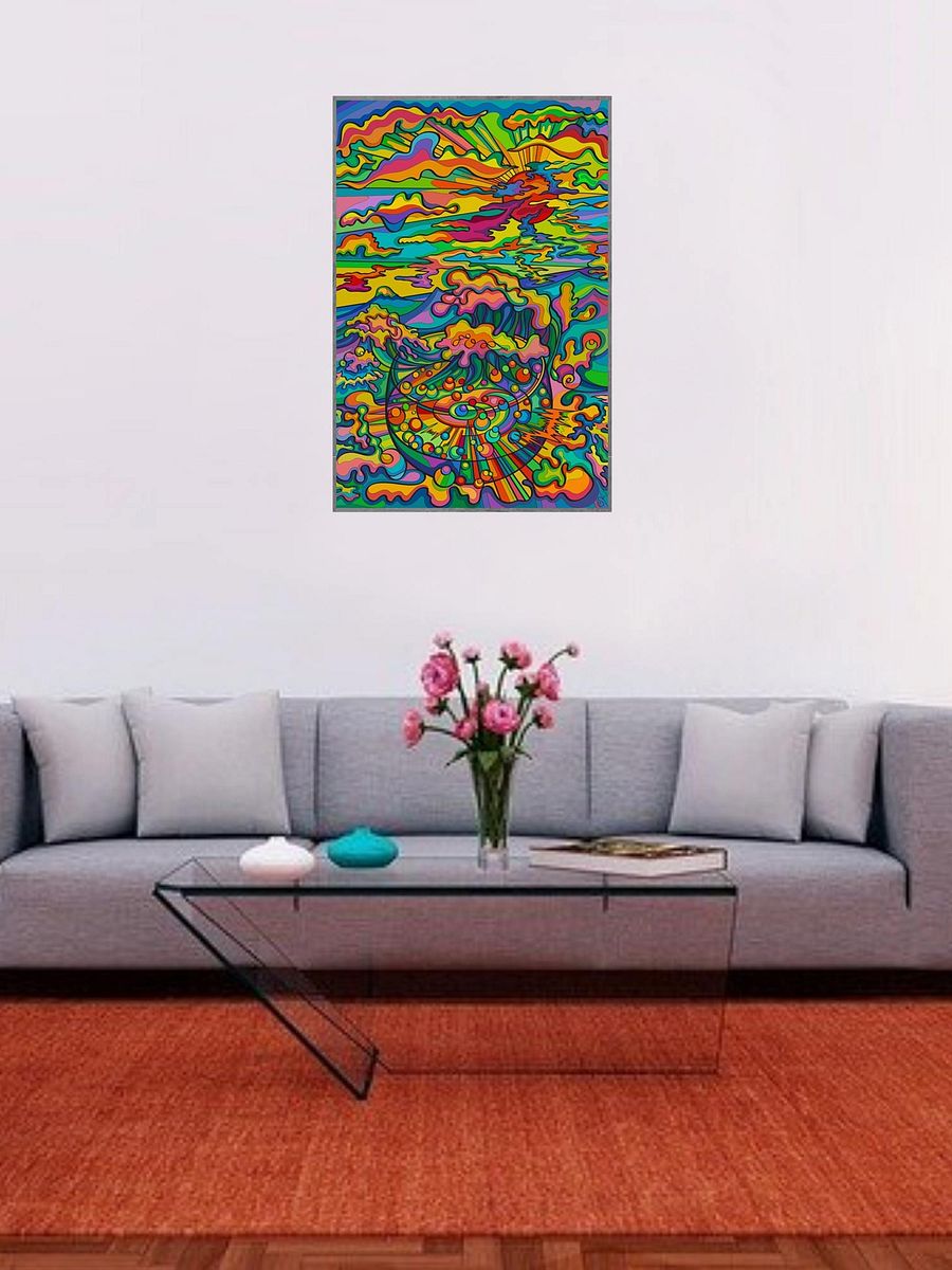 Vibrant Ayous Wood Framed Poster - Sunset & Glass product image (27)
