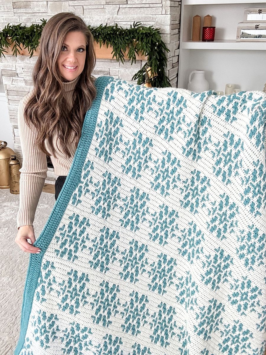 Snow Flurries Mosaic Blanket Crochet Pattern product image (5)