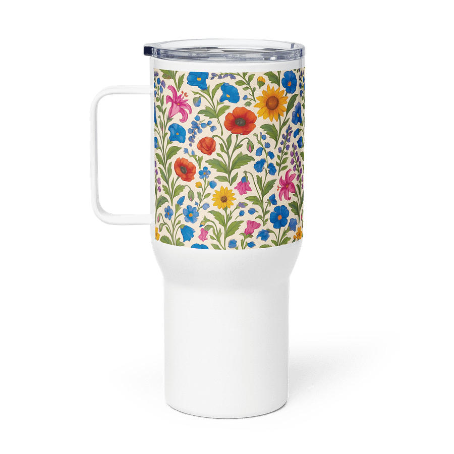 Medieval Floral Stainless Steel Travel Tumbler with Handle product image (1)
