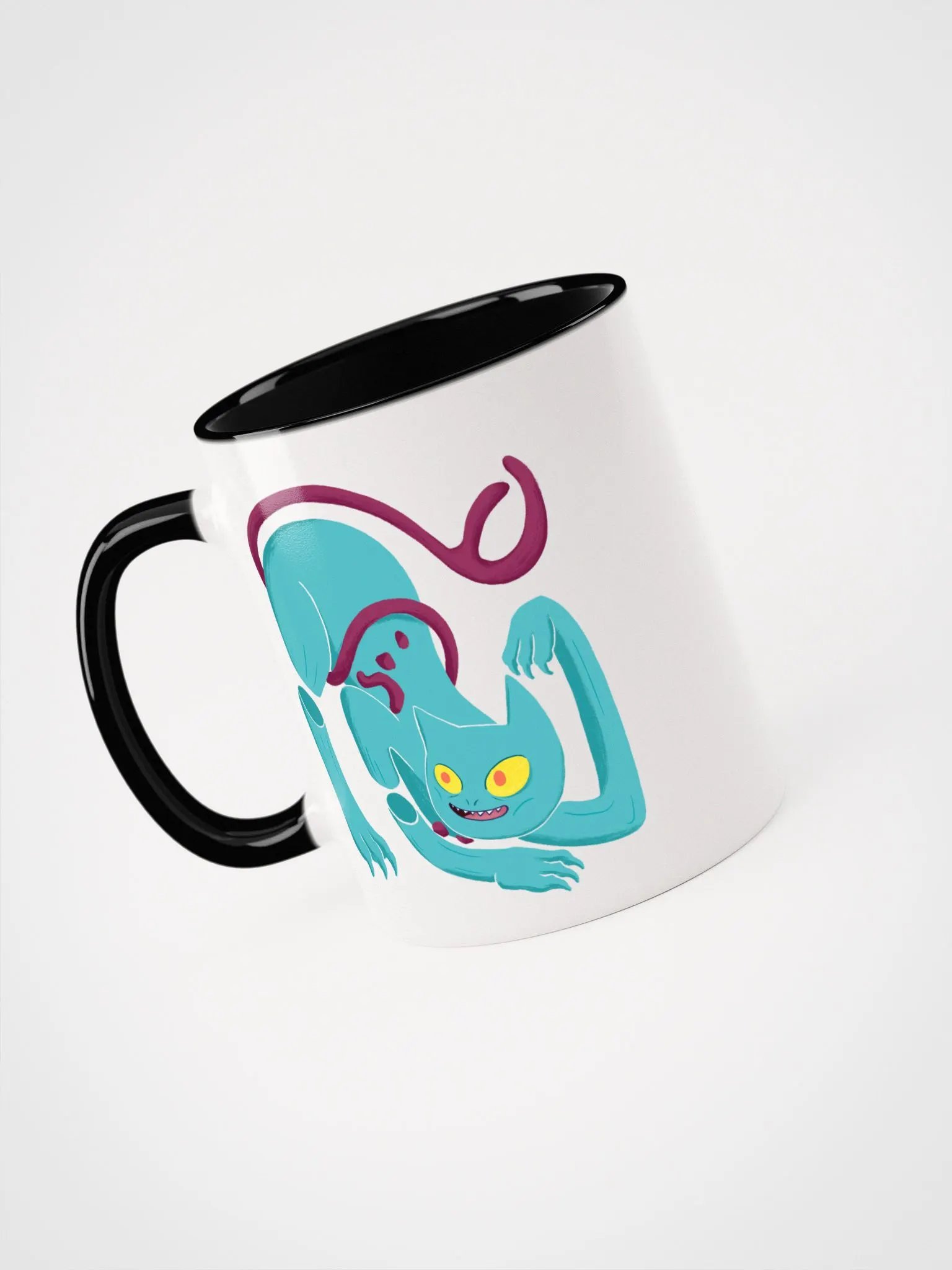 Demon Cat Mug Multicolored Rim product image (1)