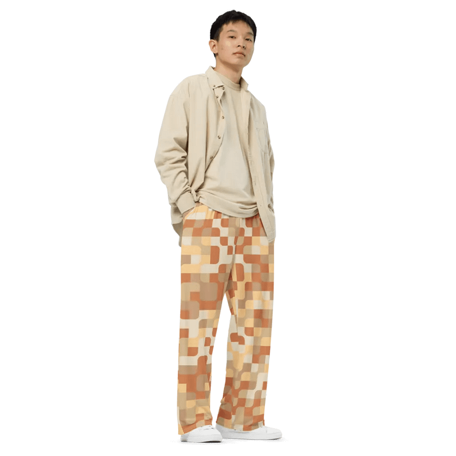 BUIII Pixelated Geometry: Warm Ember Wide-Leg Pants product image (8)