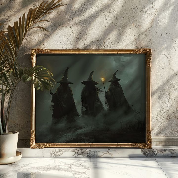 Three Witches in The Fog Dark Gloomy Art Print product image (21)