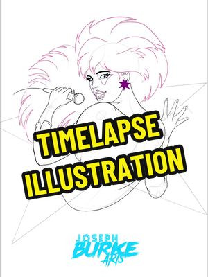 A sped up timelapse export from @Procreate showing my process from rough sketch, to ink then color.  #josephburkearts #jemandtheholograms #80skids #retrocartoons #digitalart #digitaldrawing #procreate