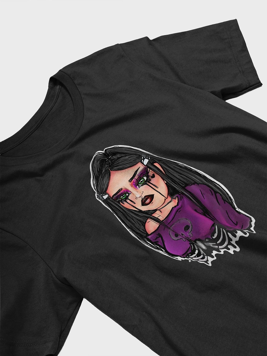 Crying SpookySnowflake Ribcage Purple Unisex Black T-Shirt product image (3)