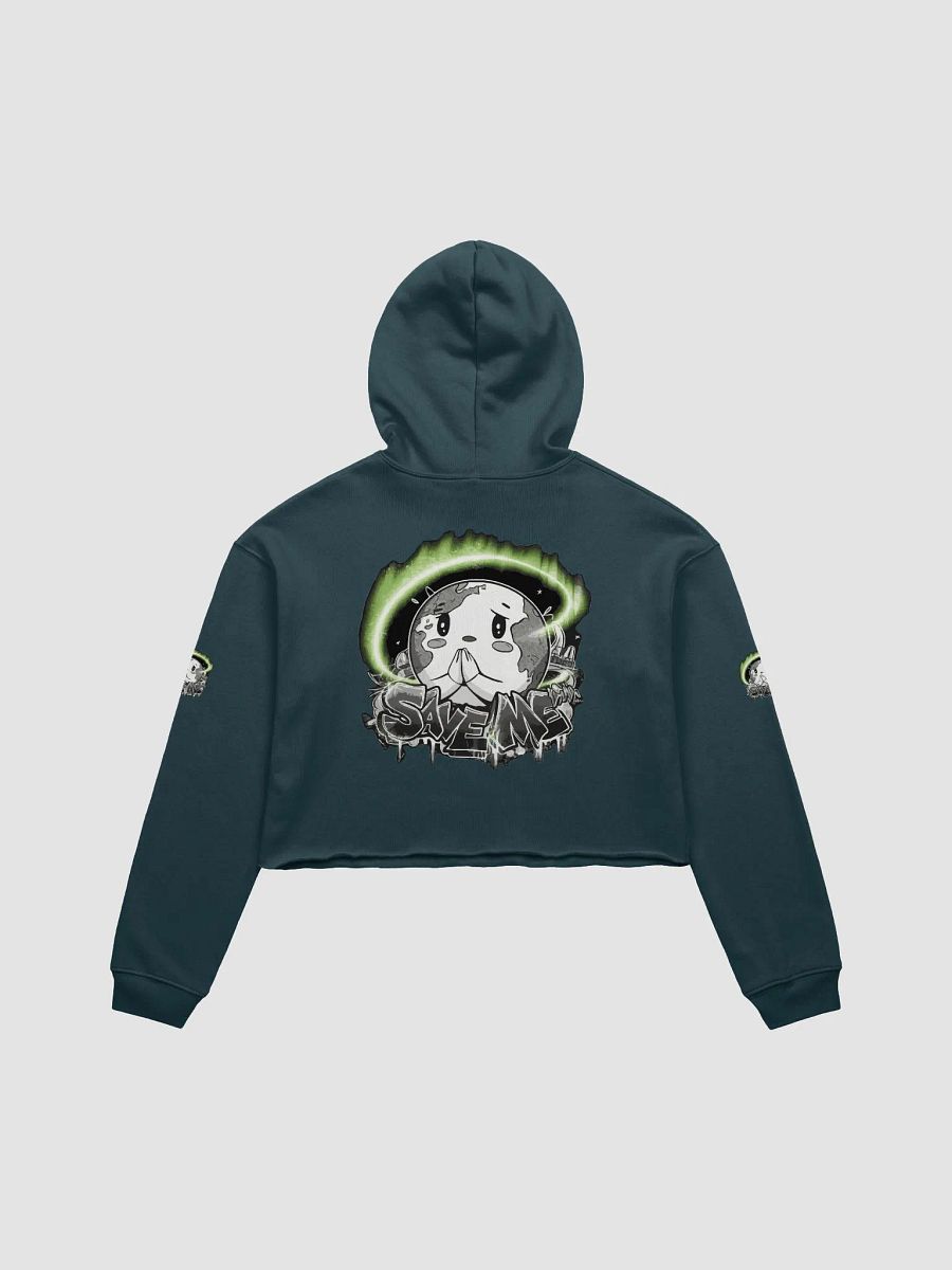Save Me: A Plea from Planet Earth Fleece Crop Hoodie 🌍 product image (2)