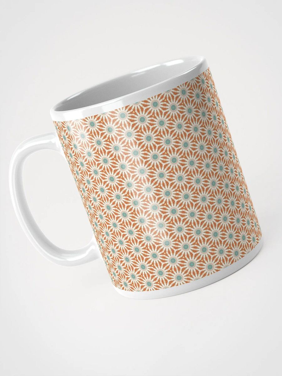 Orange Turquoise & Cream Floral Ceramic Mug product image (4)