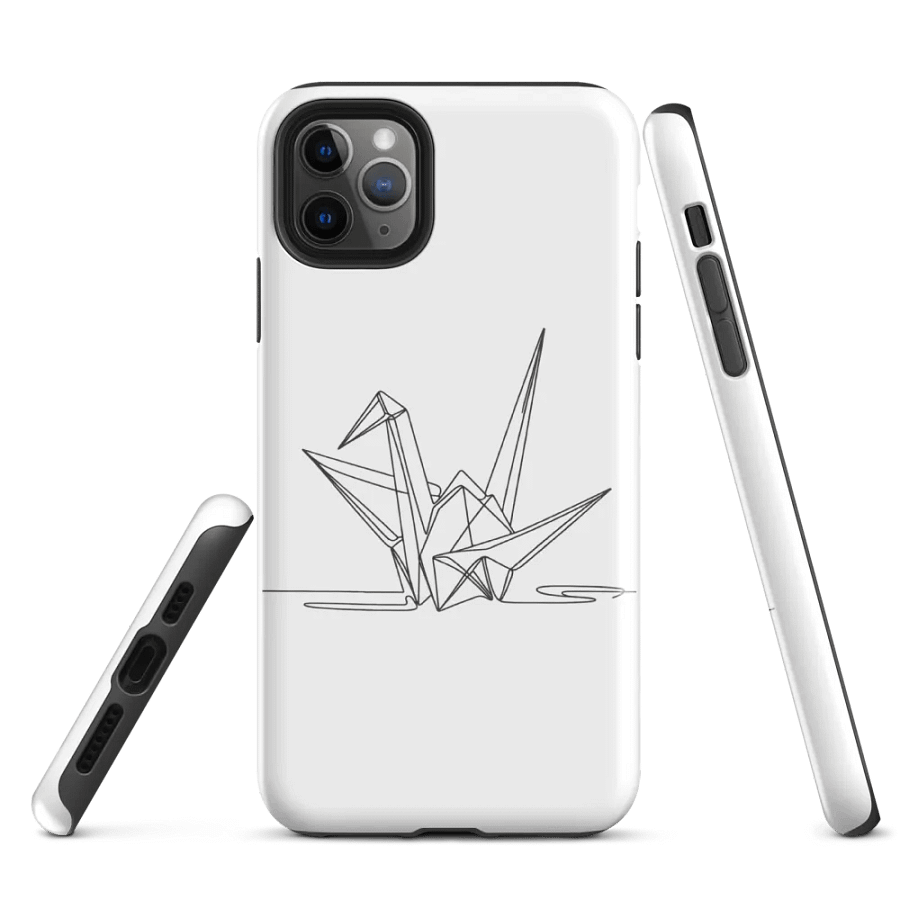 Origami Crane Line Art Design Tough iPhone Case product image (3)