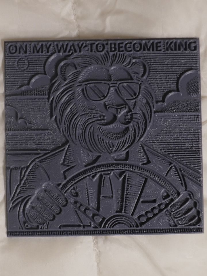 Lion Driving Car Plastic Meme Art Work product image (1)