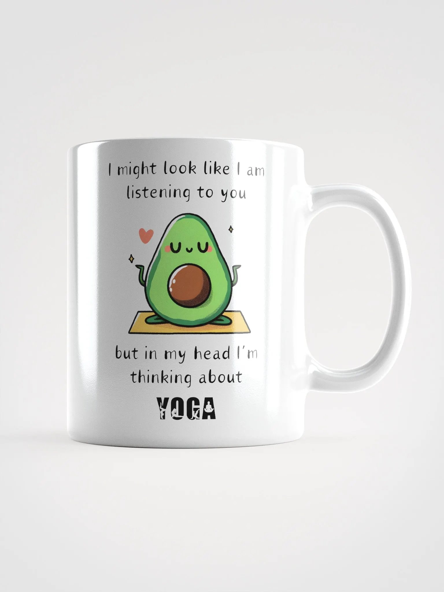 "Namaste Avocado" White Coffee Mug - Available in 11oz, 15oz, and 20 oz product image (1)