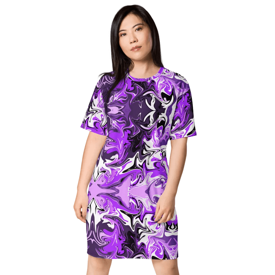 Purple Swirl Pattern T-Shirt Dress product image (11)