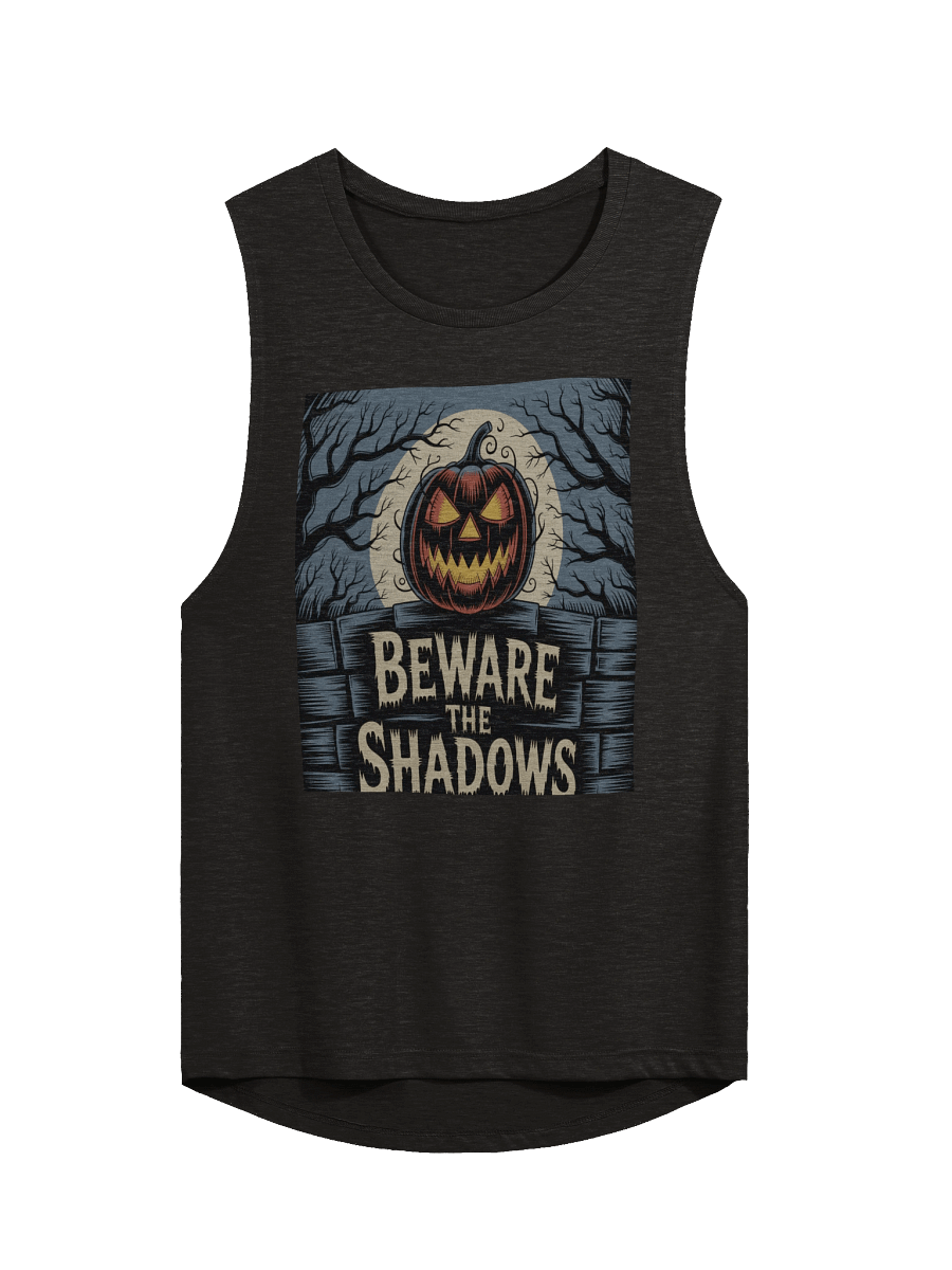 Midnight Veil Designs Women's Black Gothic Flowy Muscle Tank - Beware the Shadows - S-2XL product image (1)