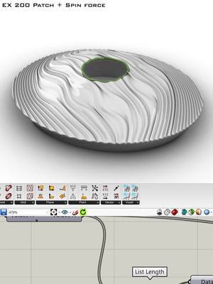 Grasshopper - EX 200 - Patch + Spin force #design #architecture #architecturestudentlife #rhino #modeling #grasshopper #parametricdesign #architecturedesign #architecturestudent #grasshopper3d #architecturemodel #parametricarchitecture #architecturetiktok #model #architect #render #rendering #models #architectureschool #zahahadid