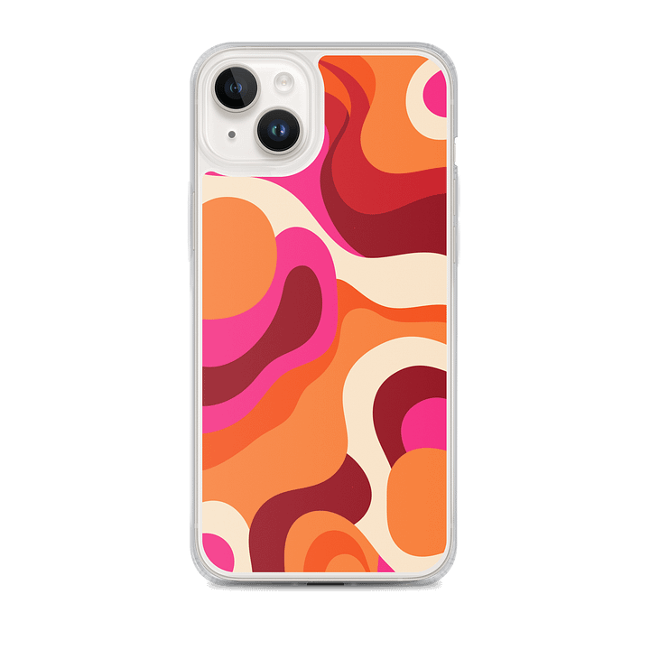 Cute Organic Vibrant Abstract Wavy Shapes iPhone Clear Case product image (1)