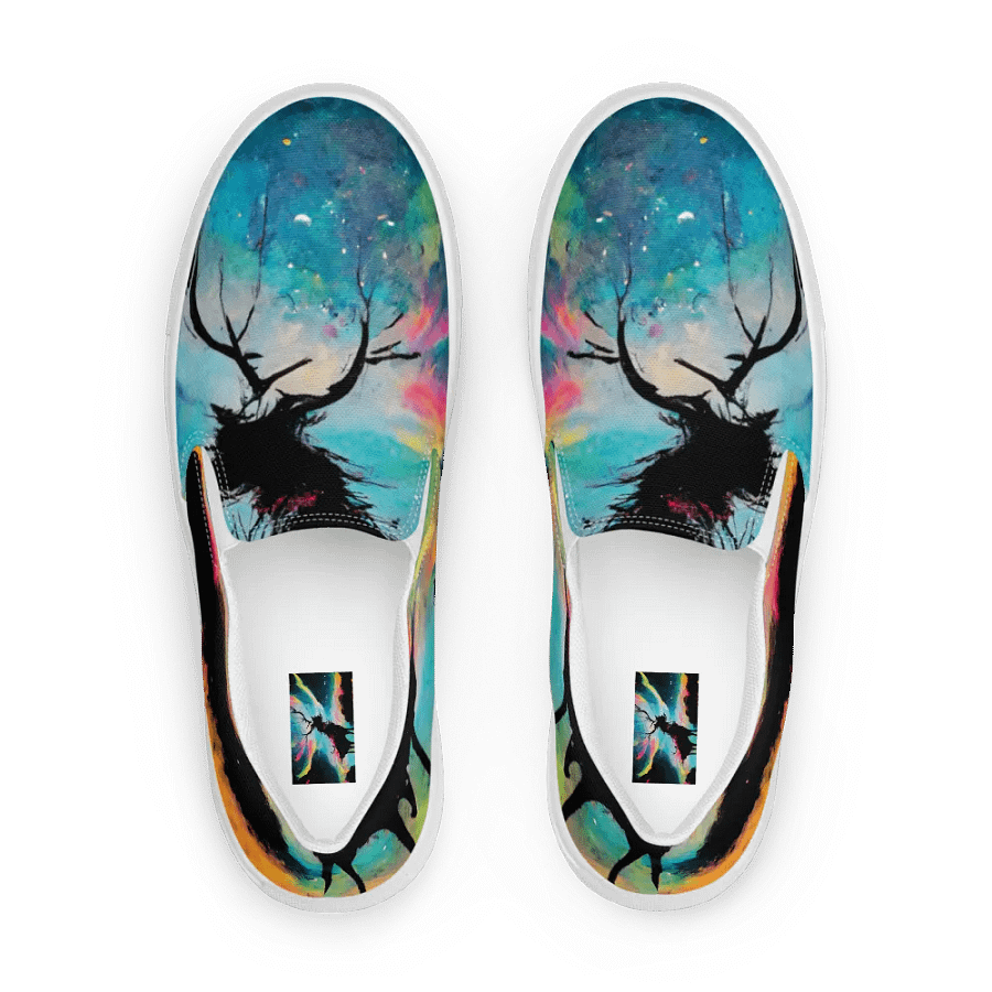 abstract cosmic stag, Men's Slip-On canvas Shoes product image (1)