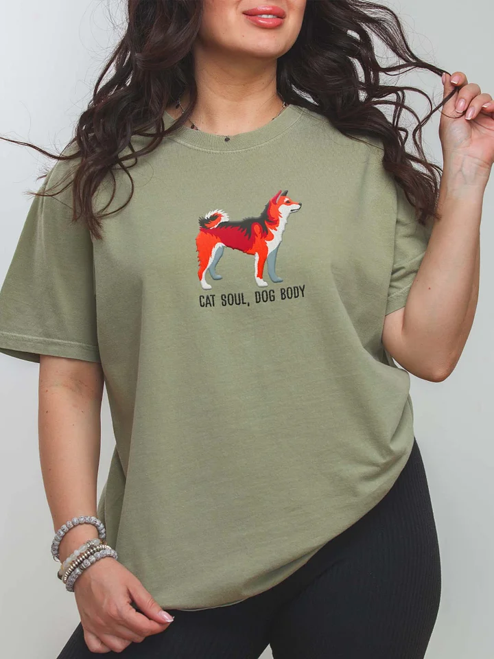 Cat Soul, Dog Body T-Shirt(Embroidered) of a Shiba Inu(Sesame) product image (2)