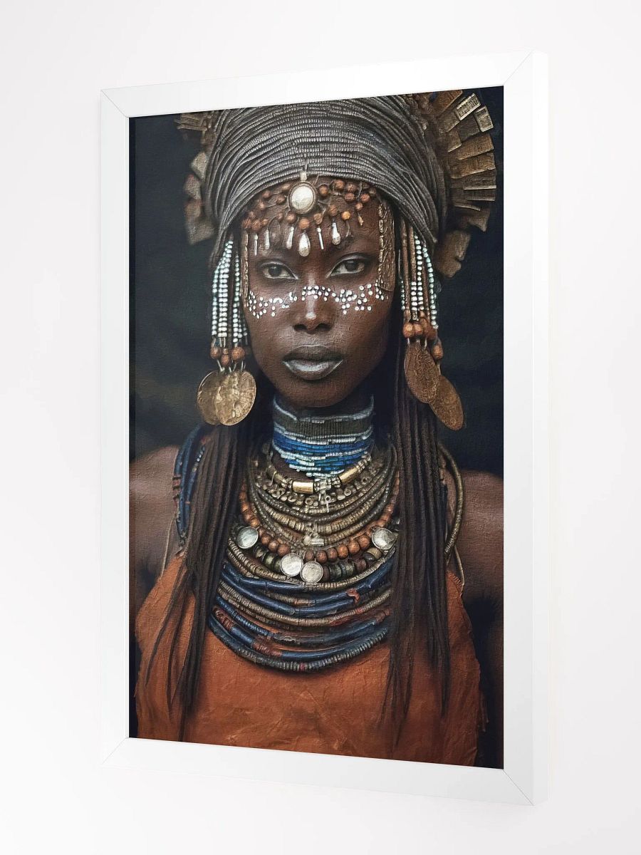 African Woman in Traditional Head Dress, Multi-Colored Jewelry Poster Print, Framed product image (11)
