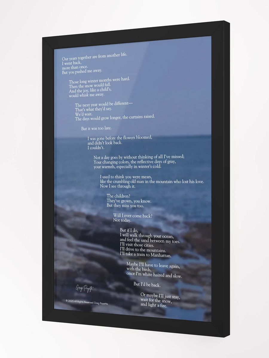 "New England" - Poem Print by Greg Payette (Photo from Beavertail Park in Jamestown, Rhode Island) product image (6)