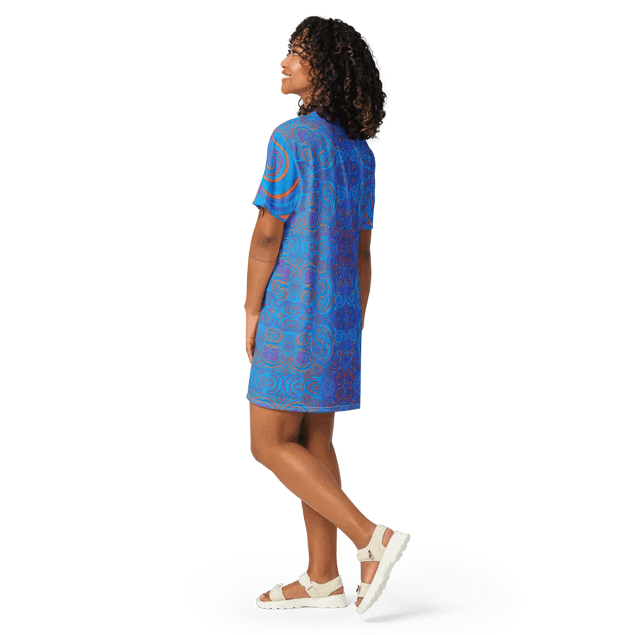 Funky Blue Dreams Liquid Tie-Dye T-shirt Dress product image (3)