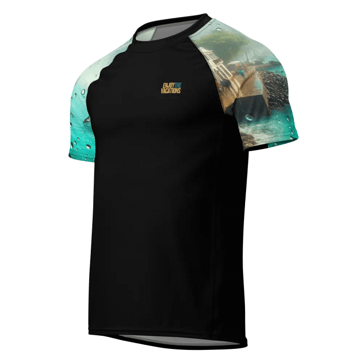 Shadowed Elegance Men's Recycled Rash Guard | Ai Design product image (1)