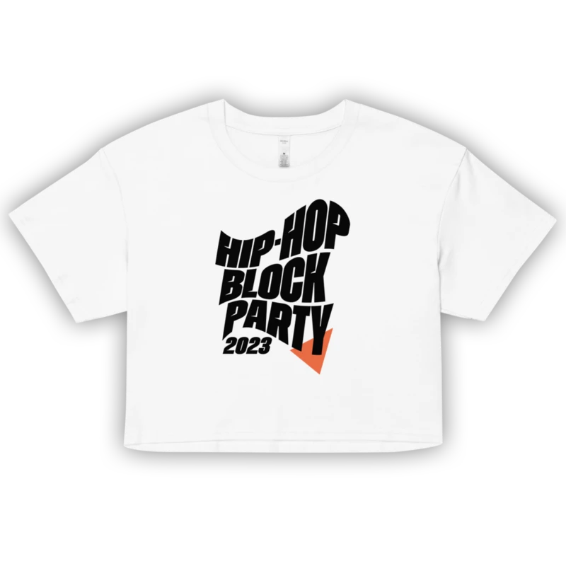 Hip-Hop Block Party Crop Top - White Image 1