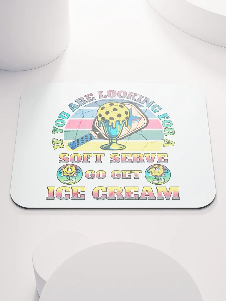 Soft Serve Go Get Ice Cream Pickleball Whimsical Vintage Mouse Pad product image (1)
