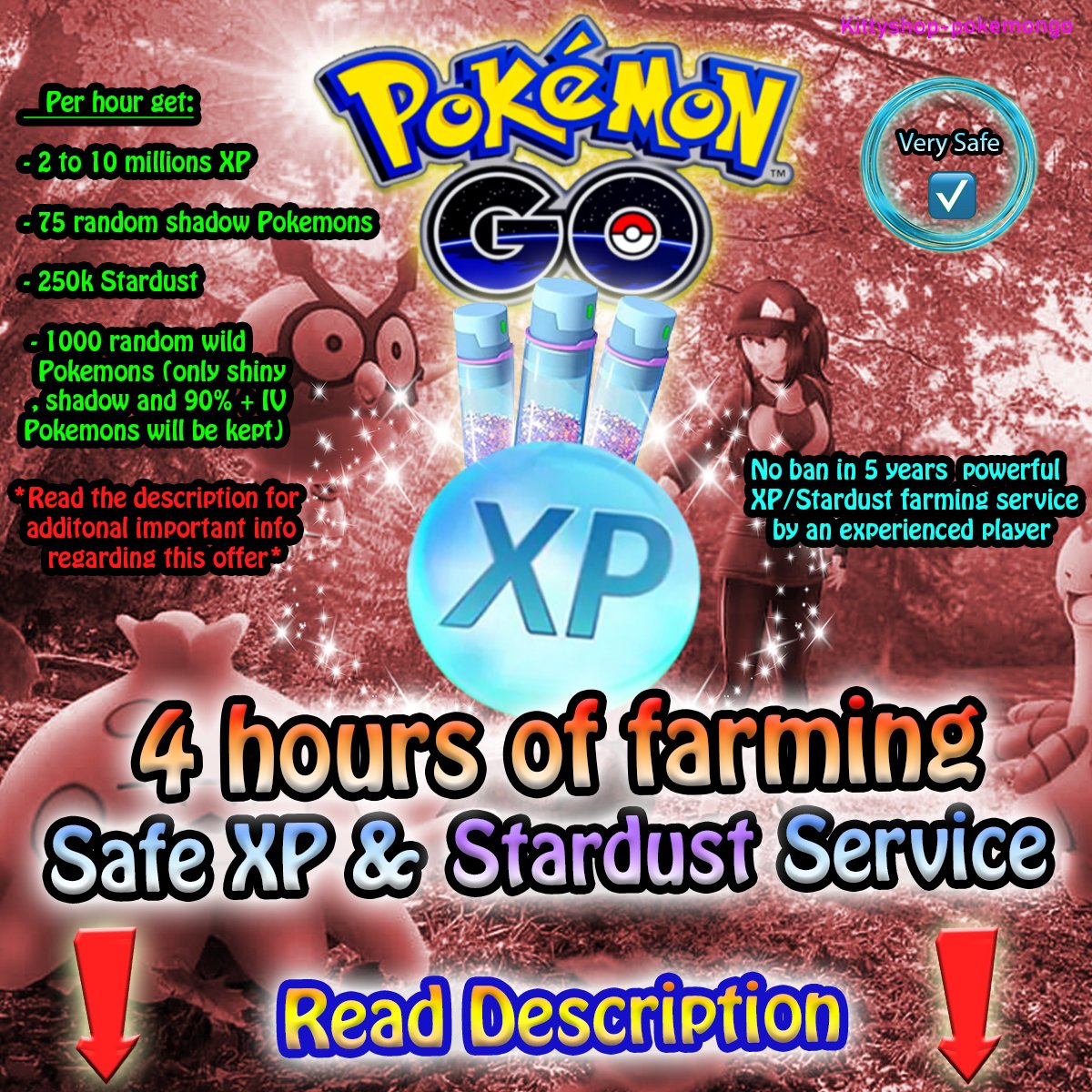 🔵4 Hours of Very Safe and Powerful XP/Stardust Farming Service 2 to 10 Millions XP per hour by an experienced player 💪 product image (1)