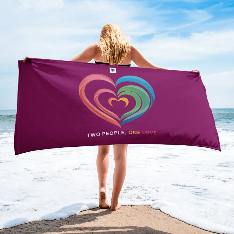 Two people One Love Rainbow Towel product image (2)