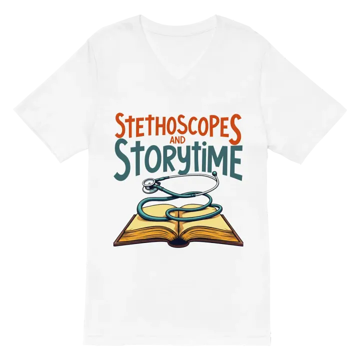 Stethoscopes and Storytime V-Neck Tee product image (2)
