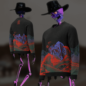 Knitted Skully Ukiyo-e crew neck sweater product image (2)