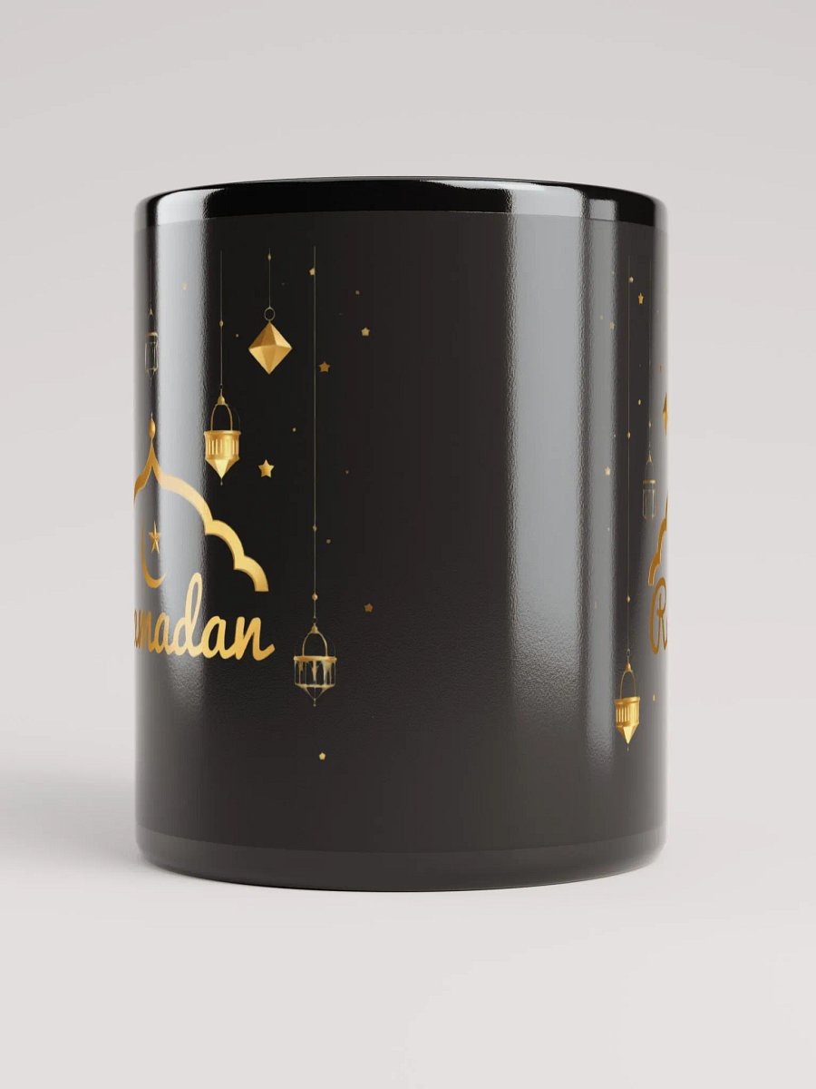 Glossy Black Ramadan Mug – Gold Elegance for the Holy Month product image (10)