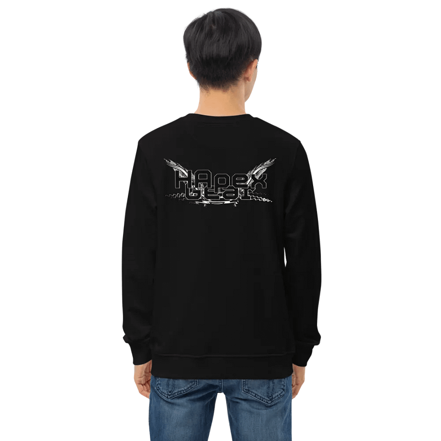 Unisex Organic Sweatshirt - Black HApex Gear White Logo product image (1)